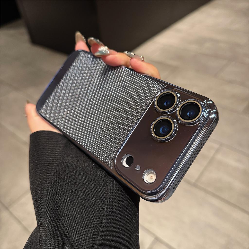 Plating Mesh Hole Heat Dissipation Soft Case for iPhone 17 Air 16 15 14 Plus 13 12 11 Pro Max Shockproof Silicone Cover