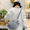 Cute Seal Shoulder Pouch Soft Adjustable Straps Cartoon Seal Handbag Lightweight PP Cotton Furry Animal Chest Bag Girls