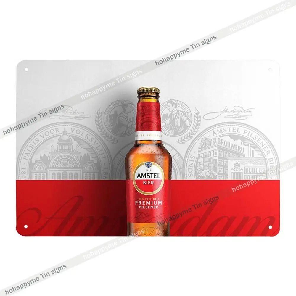 Vintage Beer Metal Tin Sign Rectangular Iron Wall Art Home Decor 20x30 Cm