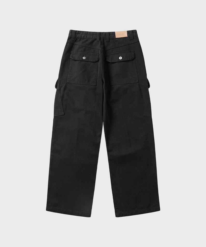 LEIRE Garment-Dyed Curved Cargo Pants [Black]