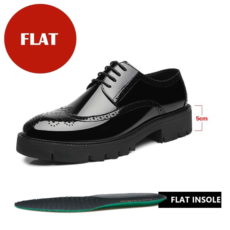 

Роскошные мужские броги из лакированной кожи, обувь на платформе для увеличения роста, мужские туфли для формальных мероприятий, бизнеса, свадьбы, новые 38