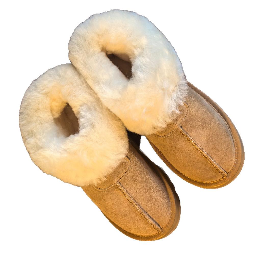 2025 new Tast real fur integrated wool thick-soled short tube snow boots Sangpo Village warm women's winter cotton shoes