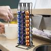 Iron Material Coffee Capsule Storage Rack 60-Capsule Capacity Sturdy Construction Rotating Capsule Stand Simple Exterior