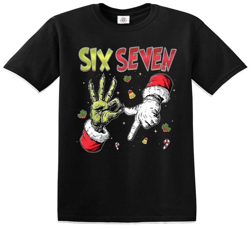 6 & 7 Number Design with Santa Graphic Joke Kids T-Shirt Funny Novelty Top