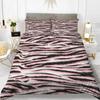 Zebra Print Duvet Cover Set King Polyester Red Black Stripes Bedding Set Wild Animal Zebra Wildlife Skin Quilt Cover for Girls