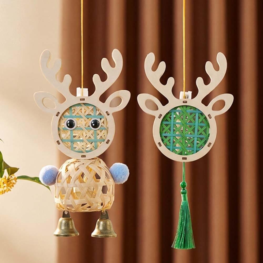 Woven Woven Rabbit Light LED Glow Cartoon Animal Lamp DIY Bamboo Lantern  Moon Festival