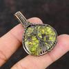 Tree Of Life Stichtite Gemstone Pendant Copper Wire Wrapped Pendant Copper Wire Jewelry Gift For Him Handmade Pendant Tree Of Life Jewelry