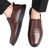 Hy Woodpecker Leather Shoes Men's Spring and Autumn New First-layer Cowhide Business Casual Shoes Non-slip One-pedal Loafers
