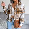 Autumn and Winter Plaid Lantern Long Sleeve Tweed Jacket