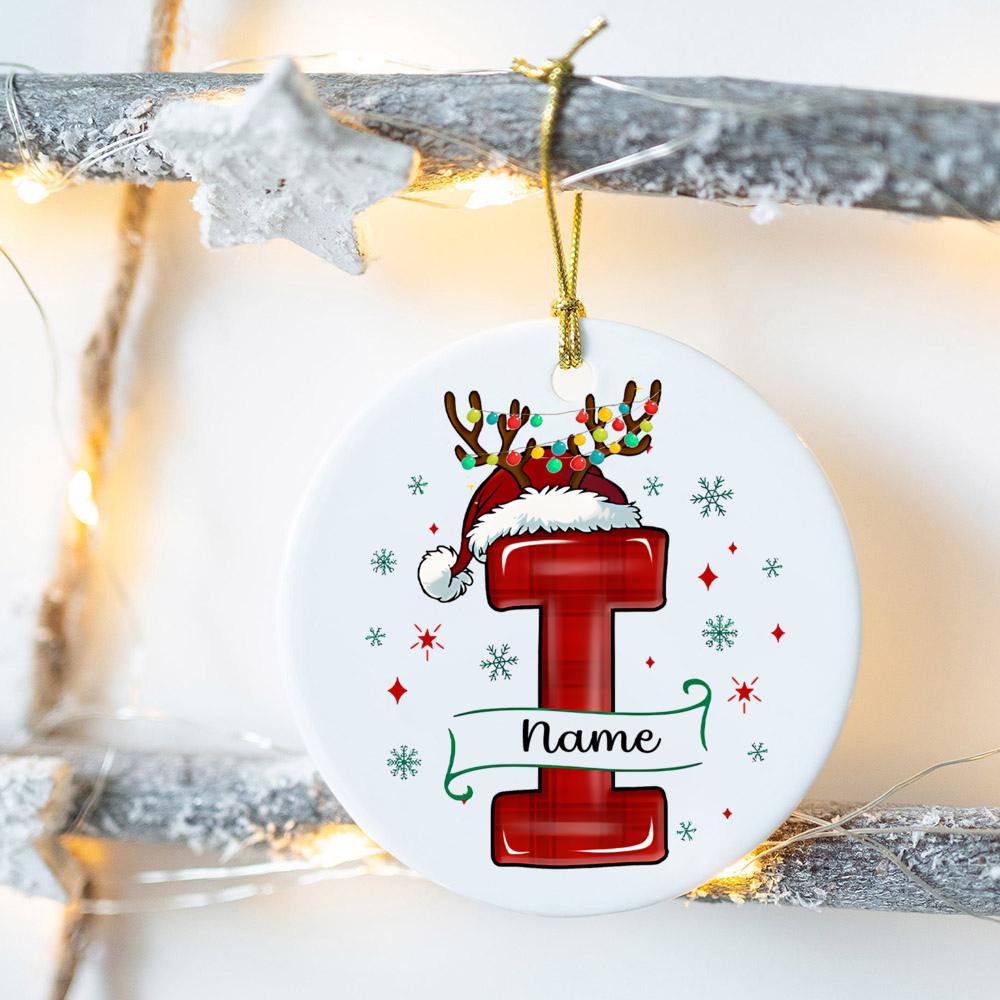 Custom Name Christmas Family Party Ceramic Ornament Personalized Christmas Ornament Xmas Gift Drop Ornaments Decor