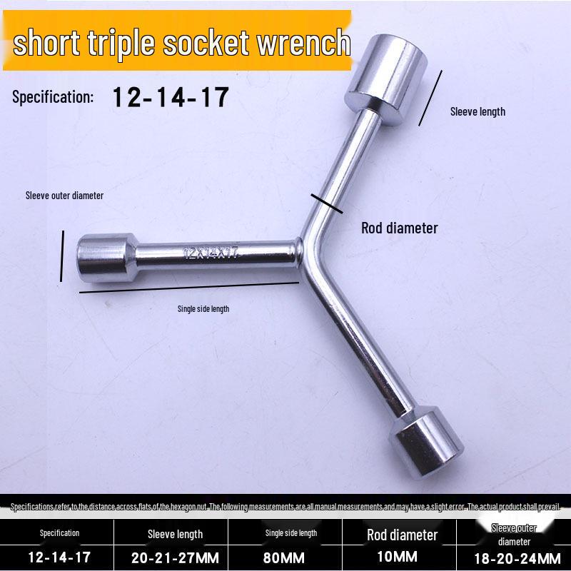Triple Hex Socket Wrench Set for Car, Motorcycle, and EV Battery Repair