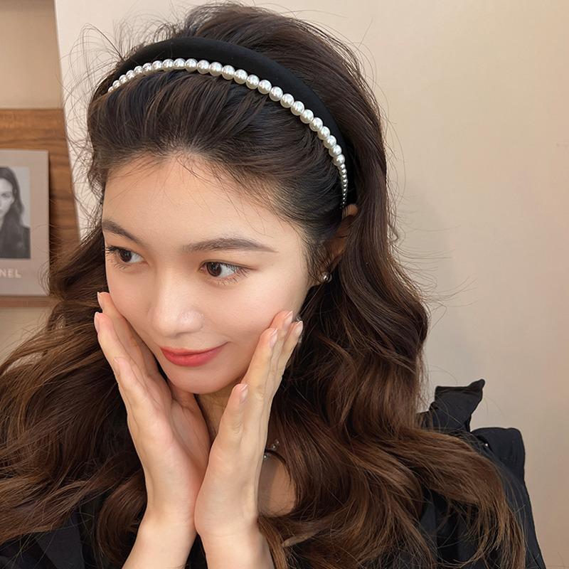 Pearl High Crown Double Layer Women's Headband - Spring/Summer 2023 Hair Accessory in Candy Colors