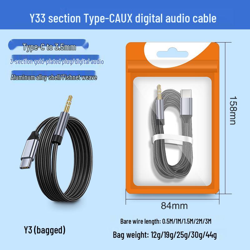 Typ C auf 3,5 mm Audiokabel für Kopfhörer, Computer, Autos, Mikrofone, Telefone und Live-Übertragungen