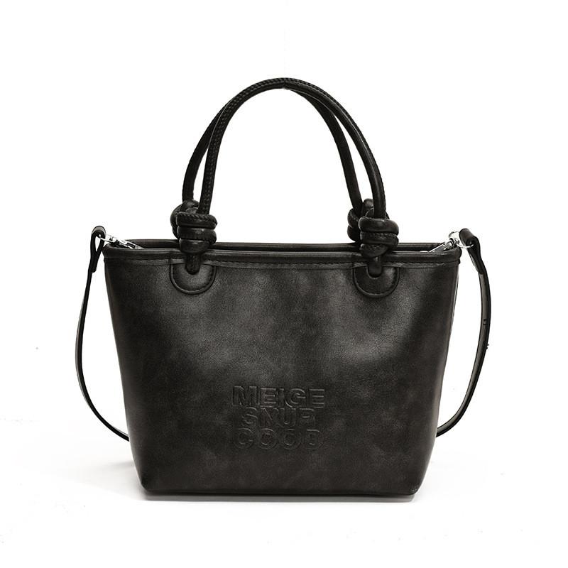 Ielgy Large-Capacity Retro All-Match Cross-Body Portable Bucket Bag