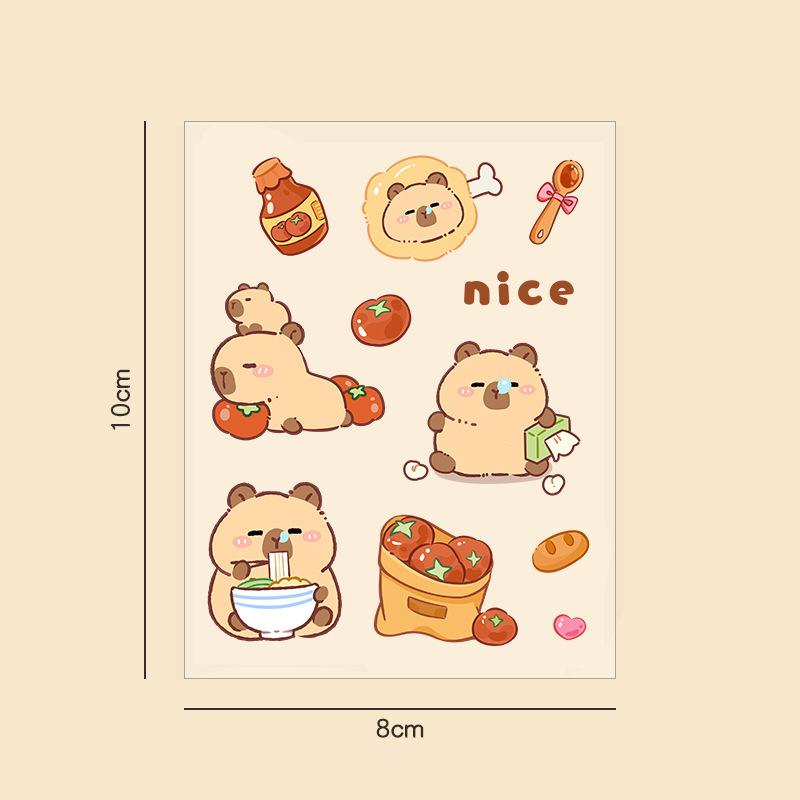 Cute Cartoon Capybara Stickers For Diy Scrapbook Journal Decoration Kids Craft Decals