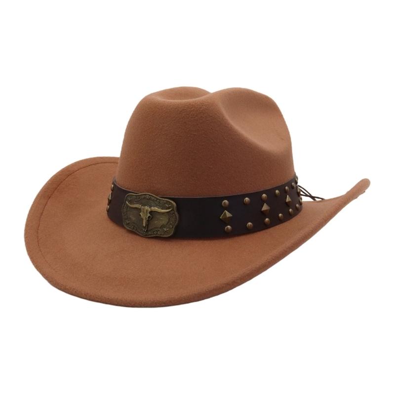 Ethnic Vintage Cowboy Hats Wide Brims Sun Protections Breathable Polyester Summer Outdoor Hat For Music Festivals