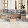 Garden Sofa Set with Cushions 8 pcs Beige Poly Rattan