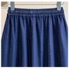 DIMANAF 2026 Summer Plus Size Women Skirts Elastic Waist Loose Denim Blue Oversize Casual Lady Long Skirts Cotton Solid