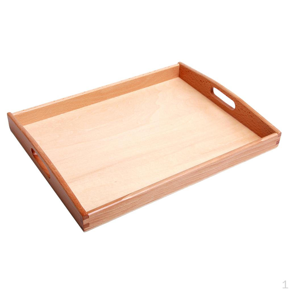 Wooden Small Rectangle Tray for Montessori Early Educational Toys Kids Gift