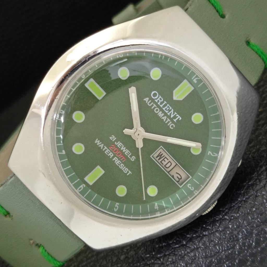 

ВИНТАЖНЫЕ МУЖСКИЕ ЧАСЫ ORIENT AUTOMATIC 46941 ЯПОНИЯ С ЗЕЛЕНЫМ ЦИФЕРБЛАТОМ a700681-5 R204-a700681