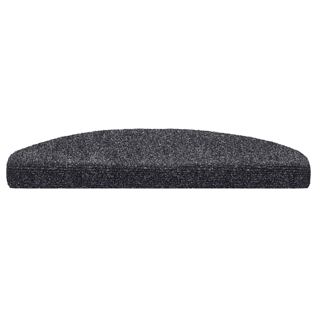 vidaXL Stufenmatten Selbstklebend 15 Stk. 65x21x4 cm Dunkelgrau Halbrund Groß