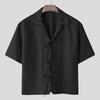 INCERUN Camisas Casuales de Verano para Hombre con Cuello Solapa, Manga Corta, Caladas y de Vendaje