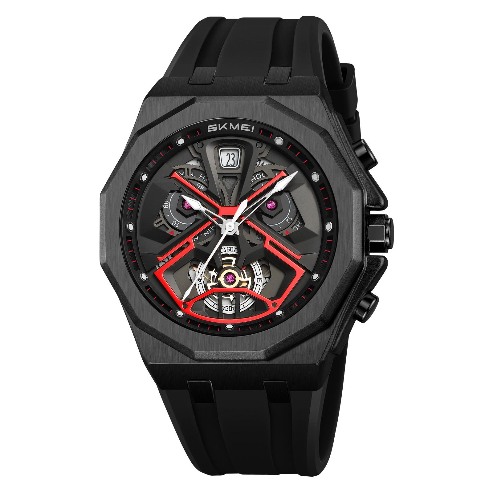 Skmei Топ Мужские Часы Звездные Войны Спортивные Хронограф Календарь Люксовые Водонепроницаемые Кварцевые Часы красный