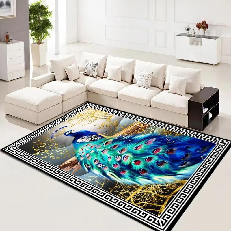 Schmetterling Pfau Wohnzimmer Teppich Bunt Dekorative Fußmatte für Schlafzimmer Veranda Küche Geschäft Rutschfest Sofa Couchtisch Teppich