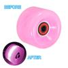 PATIKIL Roller Skate Wheel 65mm 78A Skateboard Cruiser Wheel Set with Bearing Track Tool Kit for Outdoor Quad Pink Set, 4-Piece Light-Up Skating,