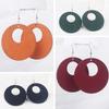 New Wooden Round Pendants Women's Dangle Earrings Rose Green Black Geometric Statement Female Hanging Earrings New In