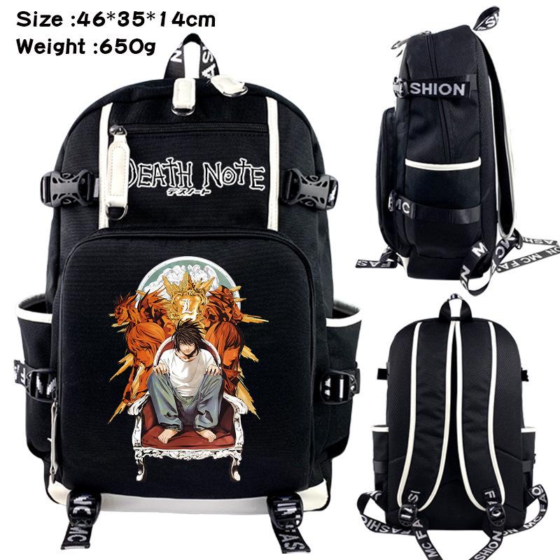 Death Note Day Man Full Color Printed Backpack Double White Edge Decorated Student Bag Computer Bag Travel Bag