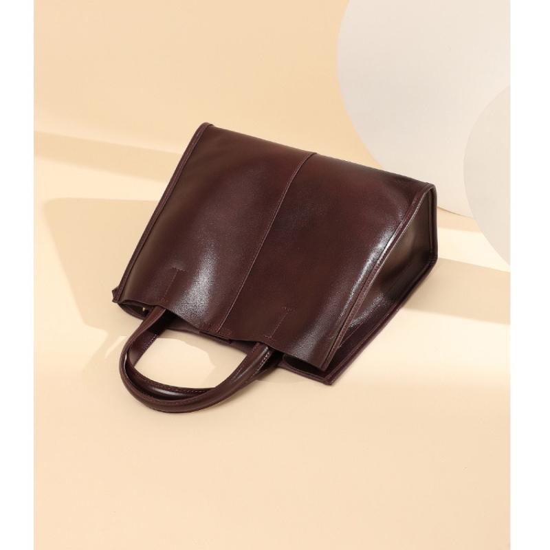 Retro-Tragetasche für Damen aus Rindsleder, Umhängetasche, großes Fassungsvermögen, Bucket Bag, Schultertasche