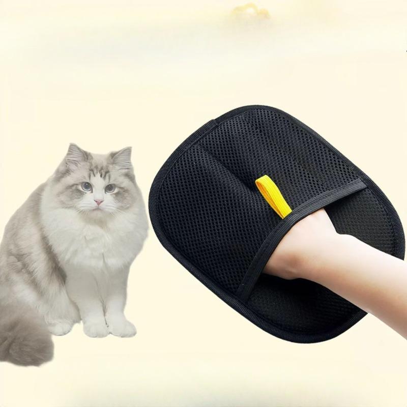 Pet Static Hair Removal Gloves - Bidirectional Bristle Brush for Detangling and Hair Collection - Cat and Dog Gloves - Ideal for Cleaning Cat Hair