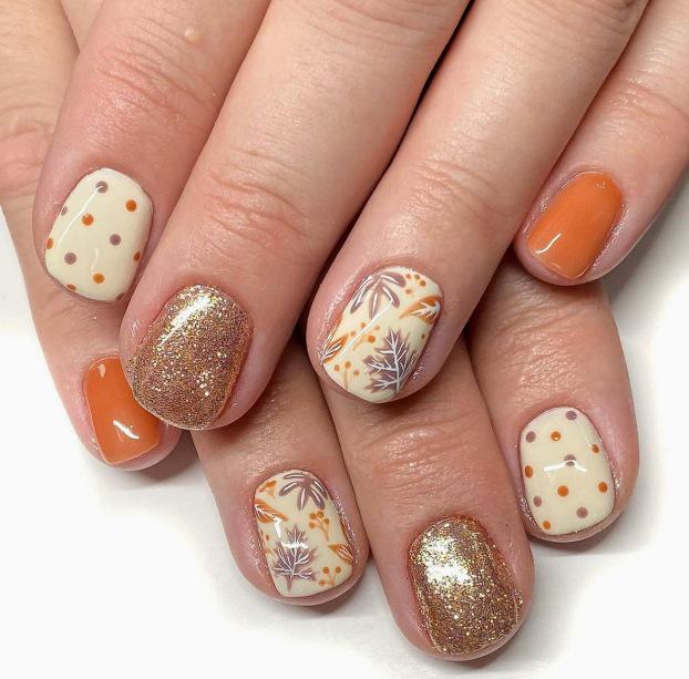 

Набор из 24 квадратных накладных ногтей с осенними листьями клена и глиттером в горошек Black Jelly Glue + File (Shein Platform)