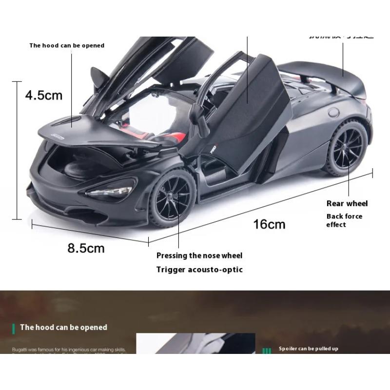 1/32 Scale McLaren 720s Sports Car High Simulation Alloy Metal Diecast Model Car Sound & Light Gifts for Boyfriend Present with Boys