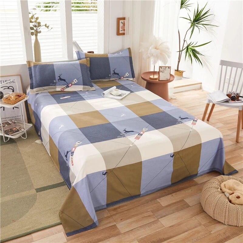 Prosta bawełniana drukowana prześcieradło Nowoczesne duże prześcieradło Wygodna narzuta studencka Cztery pory roku Uniwersalna pyłoszczelna prześcieradło