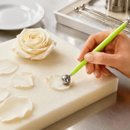 Art Craft Shaping Supplies 4Pcs Polymer Clay Tool Set, Sculpting Stick with Stainless Steel Ball Rods Ball, 4 Size DIY Fondant Pottery Modeling Tools