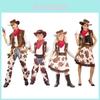 Stylish Denim Cowboy Costume For Kids And Adults Featuring Japanese Anime Theme