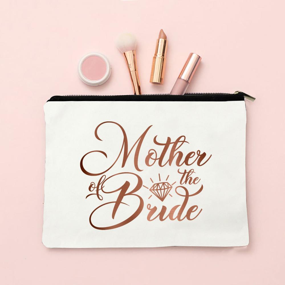 Team Bride Makeup Bag Bachelorette Party Cosmetic Bags Purse Bridesmaid Toiletries Organizer Pouch Wedding Bride Shower Gifts