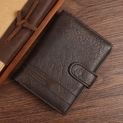 Vintage Business Men's Wallet PU Leather Bifold with ID Window Multi Card Slots Slim RFID Protection