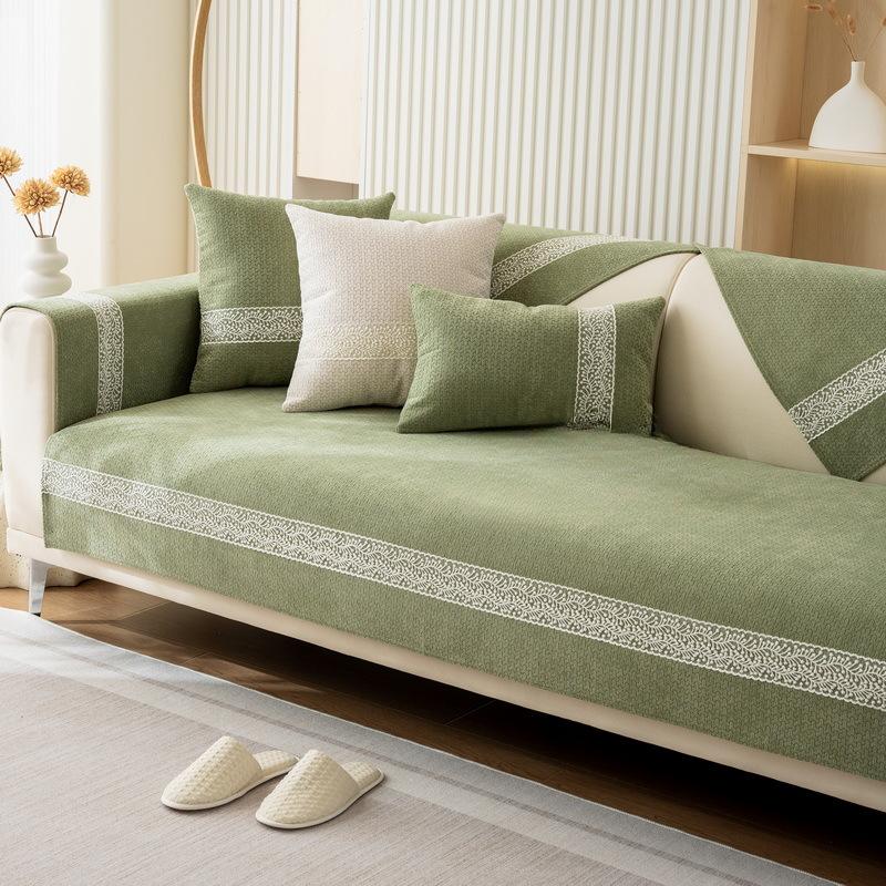 Chenille Sofa Cushion Four Seasons Universal Non-Slip Mat Cream Style Cushion Full Cover Cloth Sofa Cover