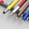 "Promotional Multi-Function Ballpoint Pen with Touch Screen Stylus, Metal Scale, and Screwdriver Tool"