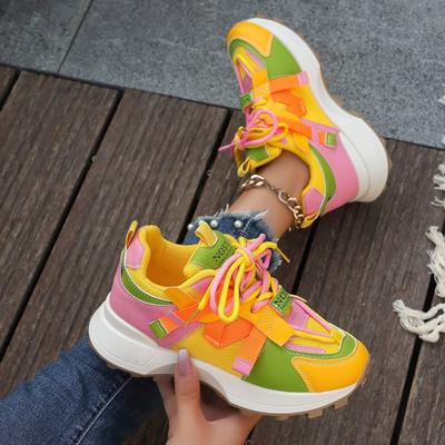 Comfortable Low Top Lace Up Women Sneakers 2025 New Women Breathable Platform Sneakers Outdoor Casual Shoes