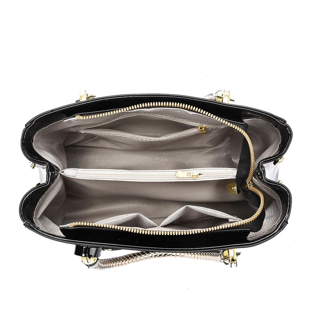 Luxusmode Lackleder Tragetasche, Große Kapazität Glänzende Schulterhandtasche Umhängetasche für Damen