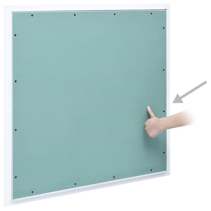 Panneau d'accès - vidaXL - 600x600 mm - Aluminium - Plaque de plâtre - Vert et argenté