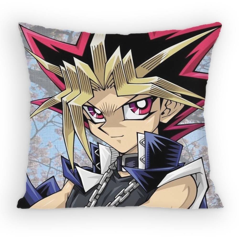 Anime YYu Gi Oh Yugi and Atem Pillow Case Antidustmite Pillowcase Invisible zipper silky short plush Sofa cushion cover
