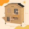 2-story Cat House Outdoor, Weatherproof Wooden Cat Enclosure for Feral Cats with Escape Door, Openable Roof, Jumping Platforms, Natural Wood Finish