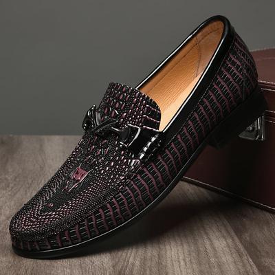 FashionHigh Quality Casual Loafers for Men Crocodile Pattern Formal Shoes Handmade Slip-On Mens Business Shoes Luxury Brand Mocasines