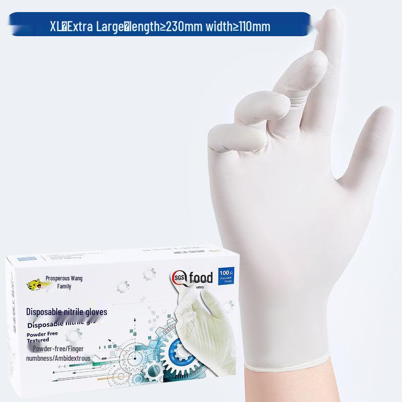 Durable Thickened Nitrile Gloves, Powder-Free, High Elasticity, Food Grade, Waterproof, Oil-Proof, Ideal for Household Cleaning.