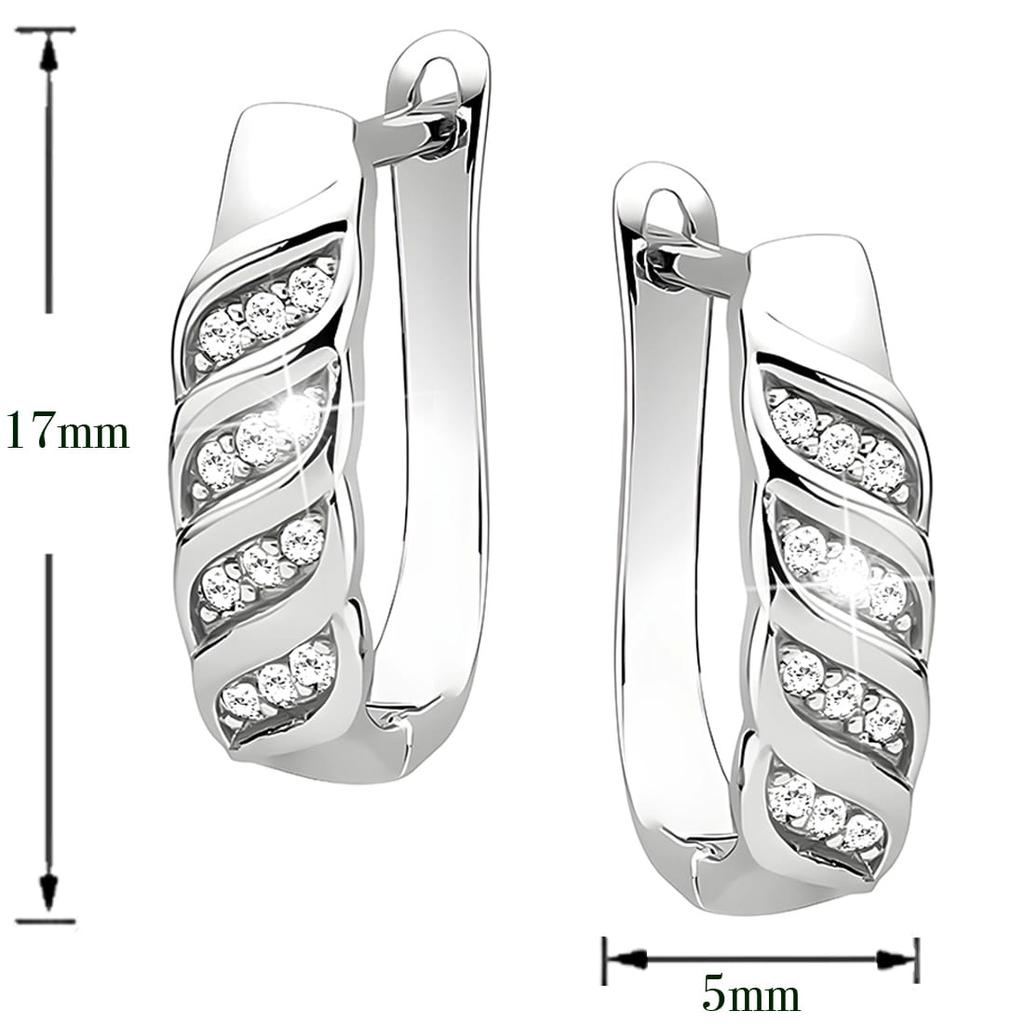 Srebrne kolczyki z cyrkoniami crystal - srebro 925 antyalergiczne rodowane